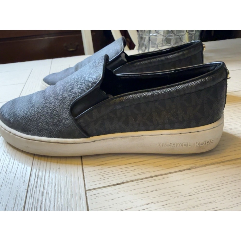 Michael Kors Women's Keaton Black Slip On Logos Loafers Shoe Size 8.5‎ M Casual - Picture 4 of 12